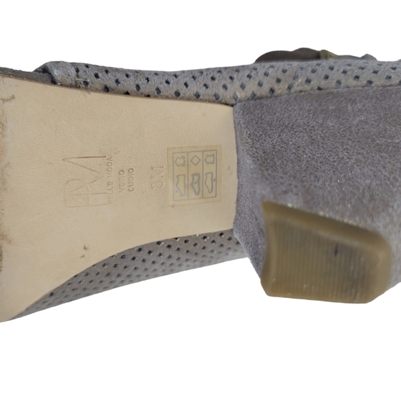 Pelle Moda Kori Metallic Grey Suede Open Toe Bootie - Picture 10 of 10